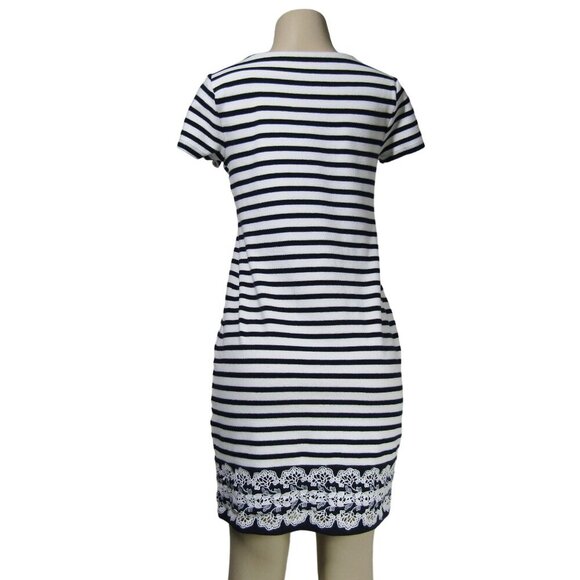 TALBOTS Stripe S Petite PREPPY Nautical Sporty Knit COASTAL Beach Classic Dress - Picture 5 of 12